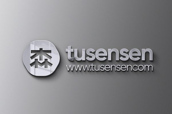 现代感水泥墙面金属材质立体LOGO样机