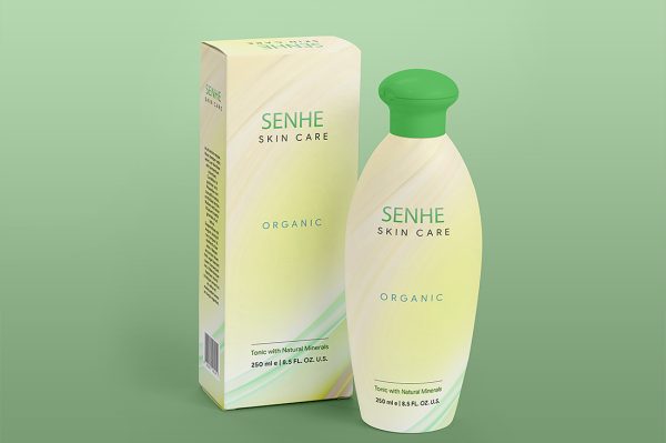 简约沐浴露洗发水盖开瓶和包装盒样机