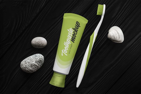 牙刷和软管牙膏样机