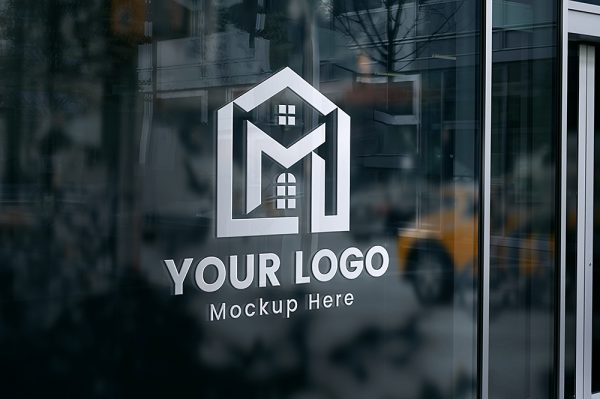 户外玻璃白色贴纸LOGO样机