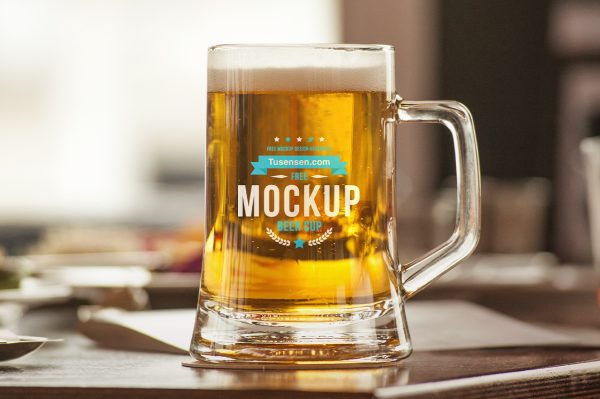 高质感啤酒杯玻璃杯样机