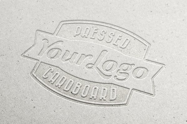 高质感纸张压钱LOGO样机