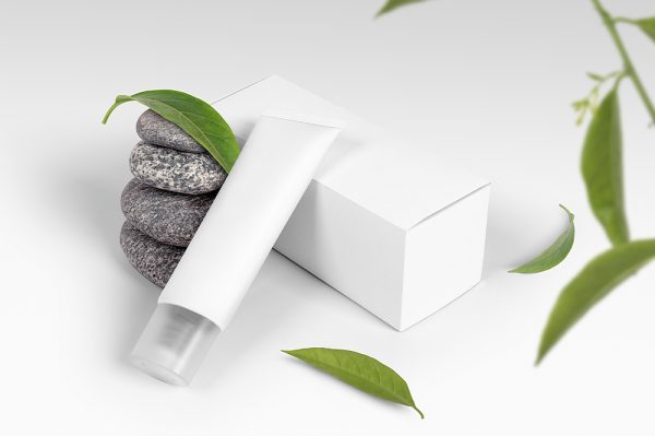 精美场景带包装盒的软管洗面奶样机