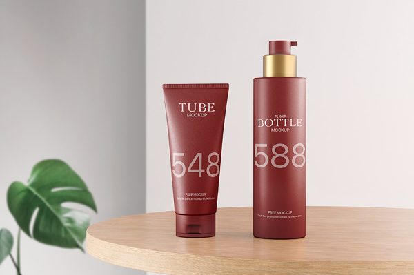 精致场景洗面奶与按压瓶样机