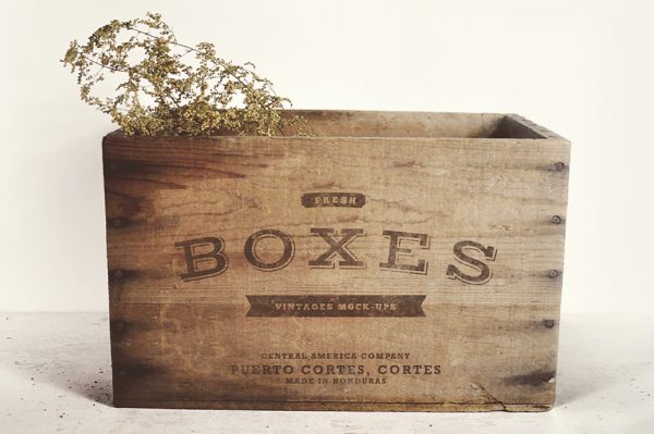 复古木箱LOGO样机