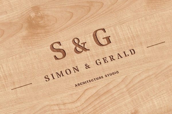 木纹雕刻LOGO样机