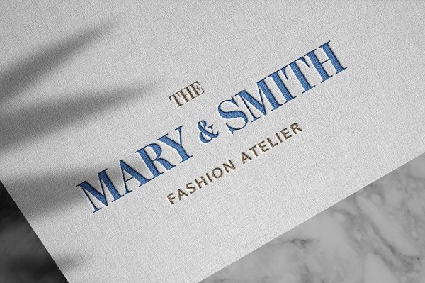 高质量纹路纸张彩色压印LOGO样机