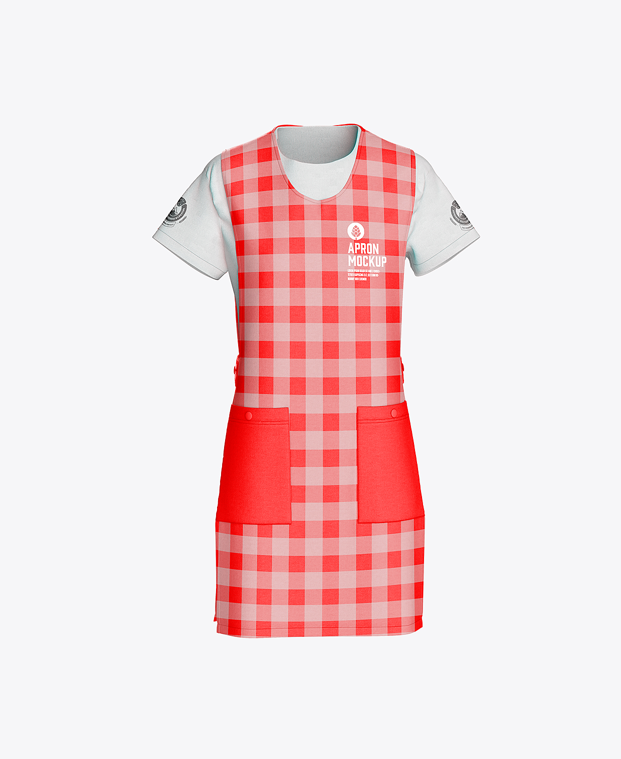 带短袖的厨房围裙样机mockup4组插图