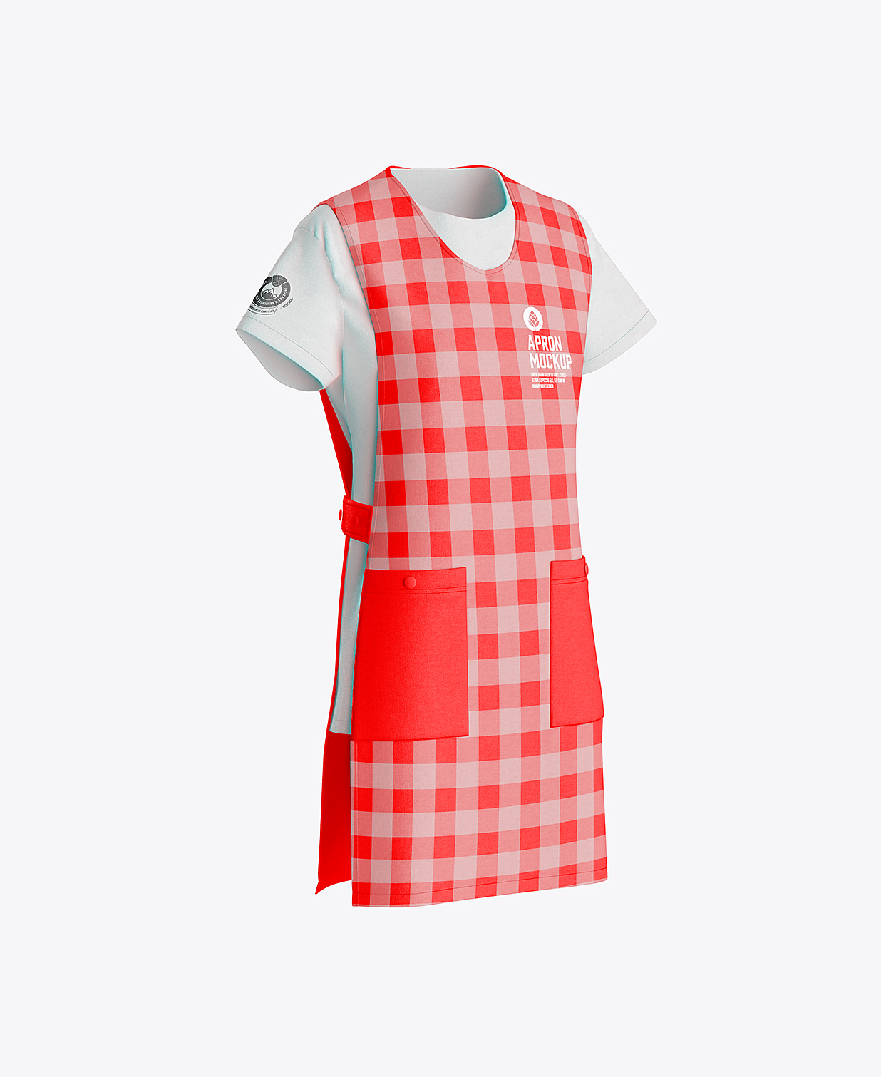 带短袖的厨房围裙样机mockup4组插图1