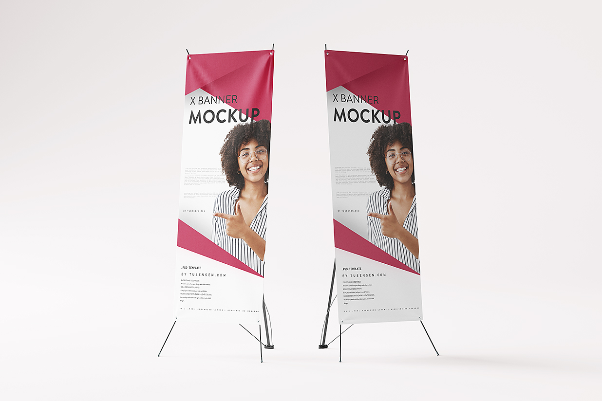 精致X展架样机mockup5组插图1