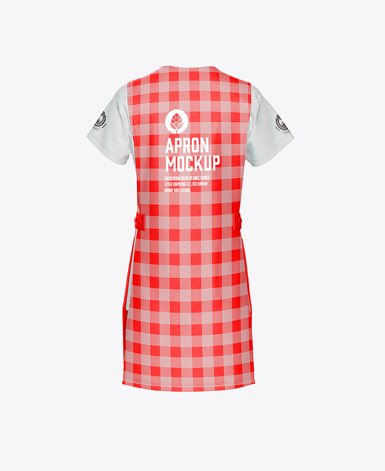 带短袖的厨房围裙样机mockup4组插图2
