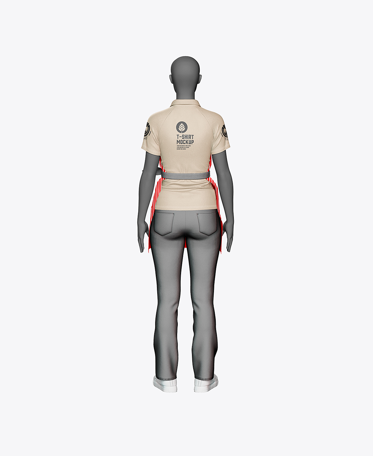 带模特的餐饮品牌围裙样机mockup4组插图2