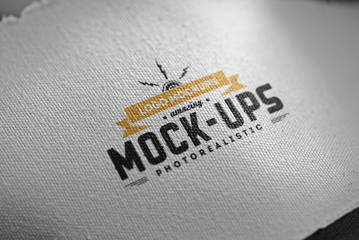 布料印花LOGO样机3组Mockup插图