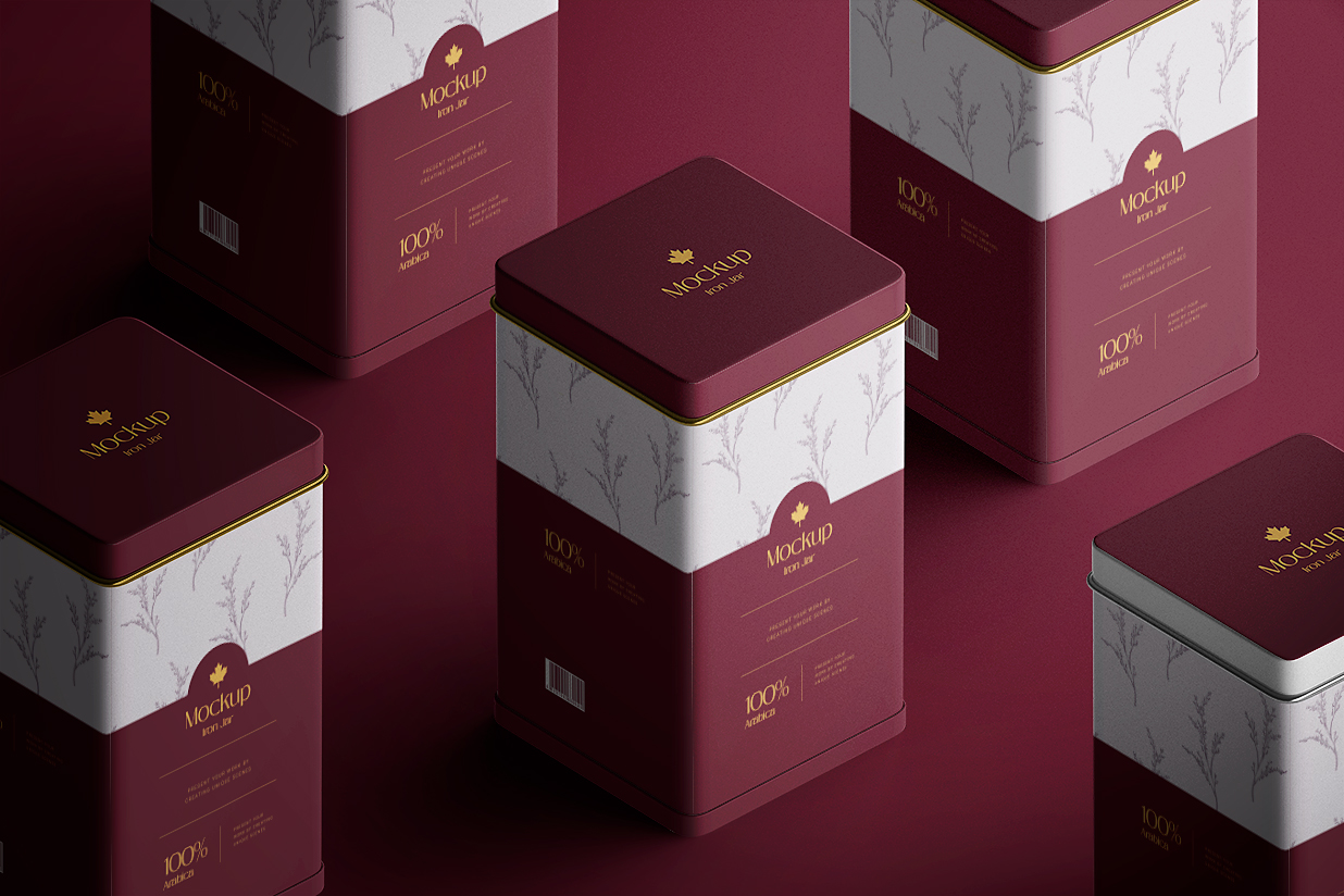 方形锡罐茶叶罐包装样机插图