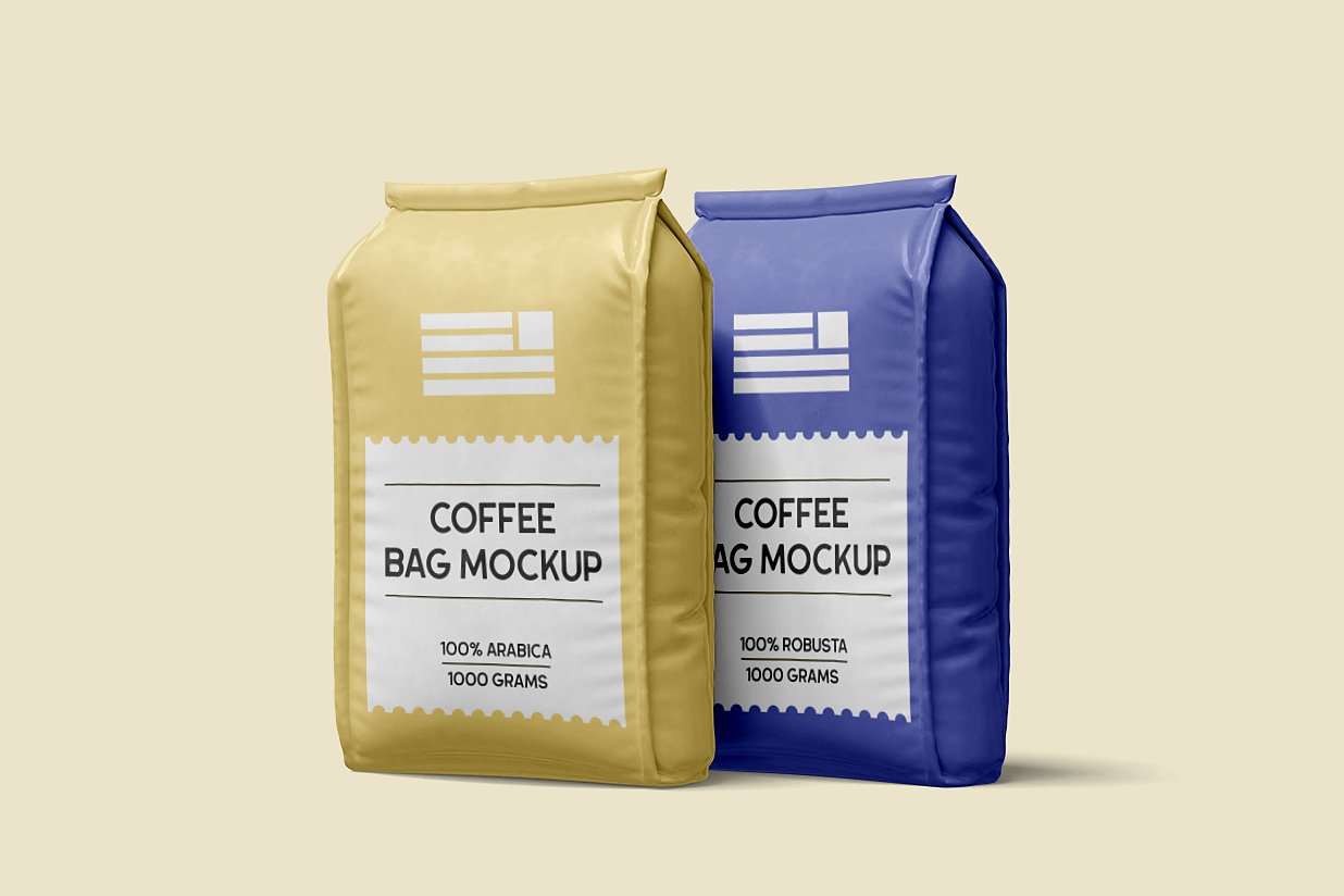 双箔咖啡袋食品袋样机插图