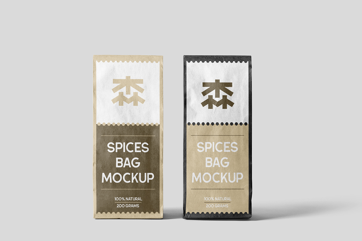 牛皮纸茶叶咖啡袋食品袋样机插图