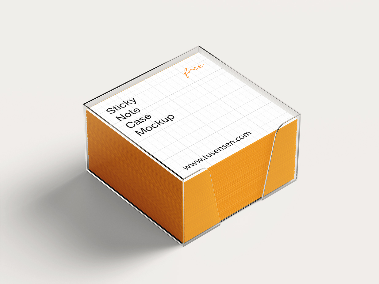 玻璃便利贴便签盒样机4组插图