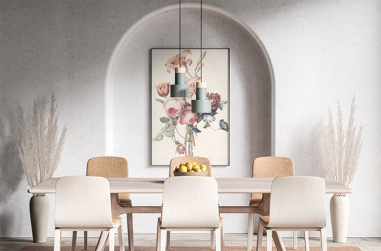 精致餐厅带框架装饰画海报样机插图