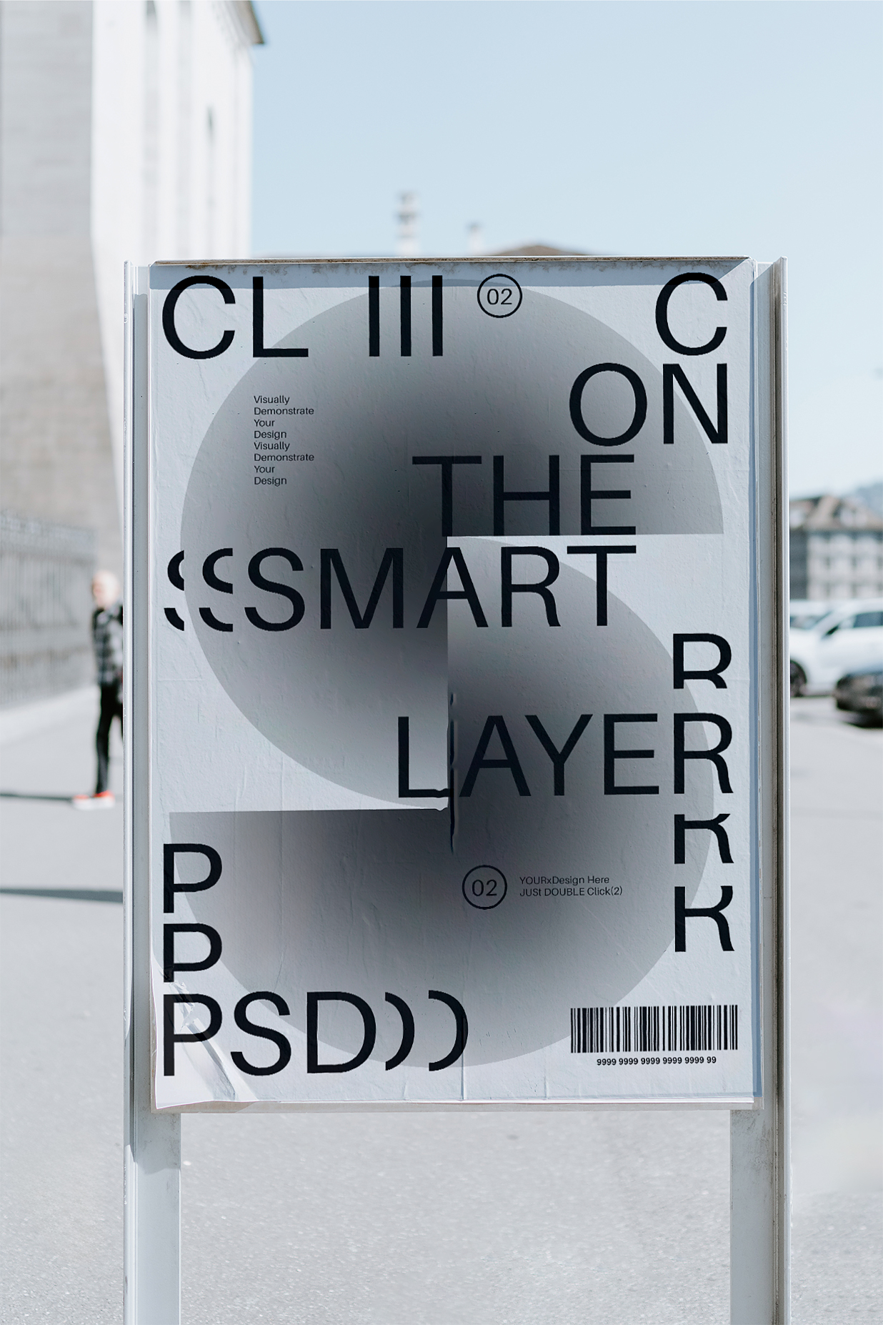 户外带架子的海报广告牌样机插图