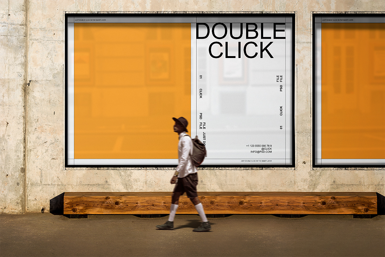 户外广告海报样机插图