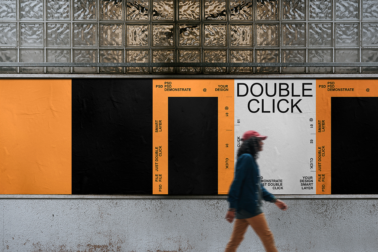 户外广告牌海报样机插图