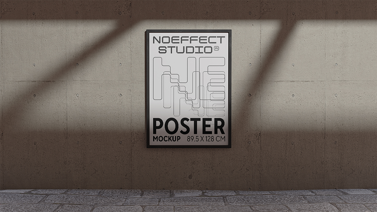 户外广告牌海报样机插图