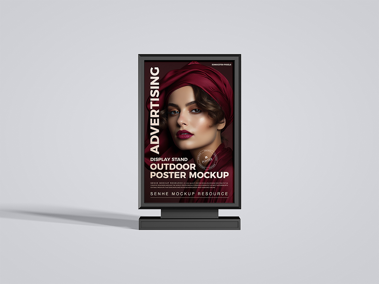 户外广告牌海报样机插图