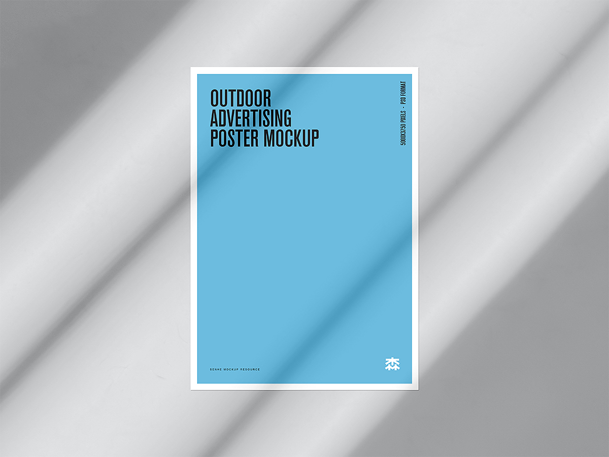 带阴影的张贴海报样机插图