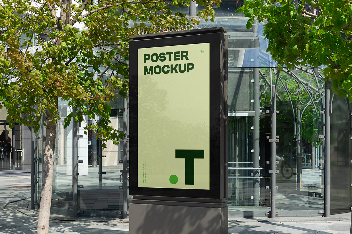 户外灯箱广告牌样机插图