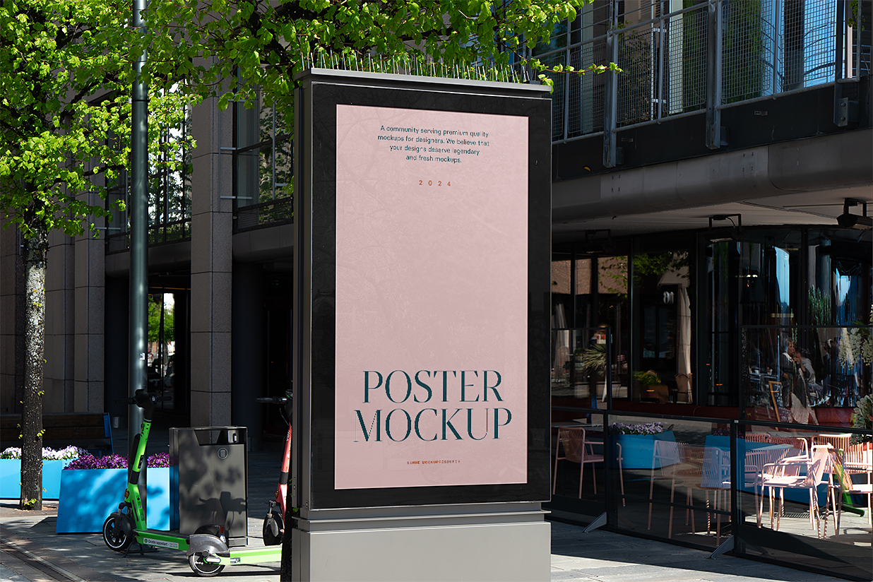 户外灯箱广告牌样机插图