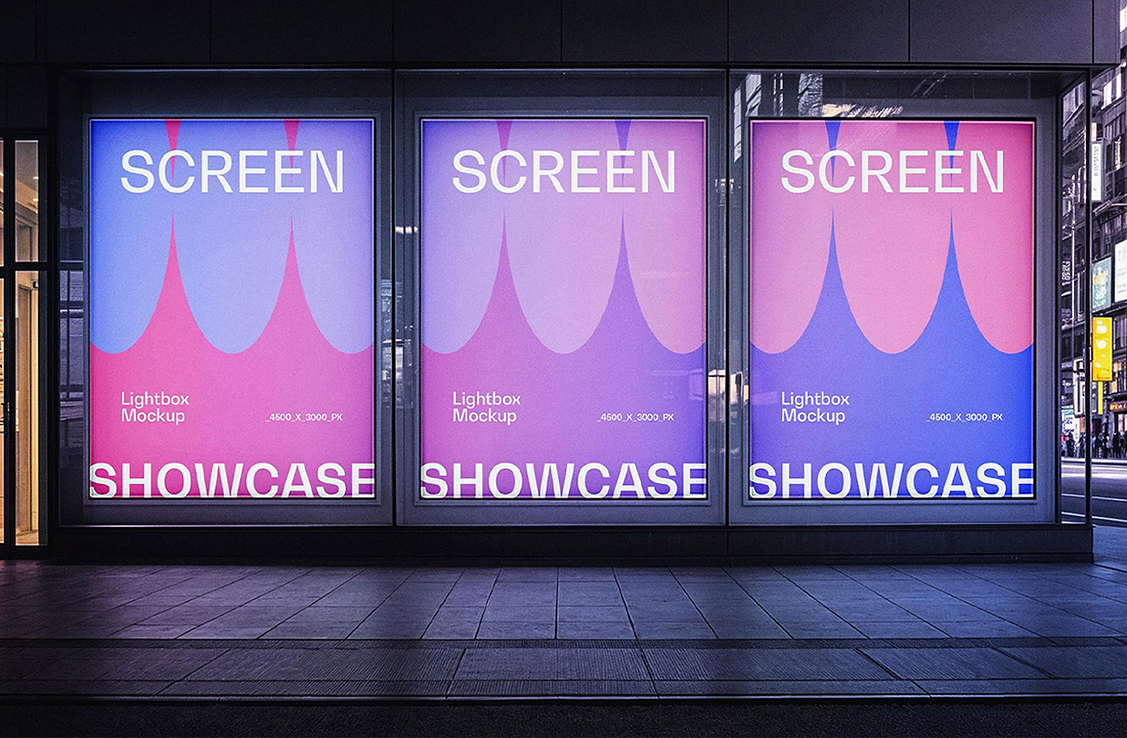 户外灯箱广告牌样机插图