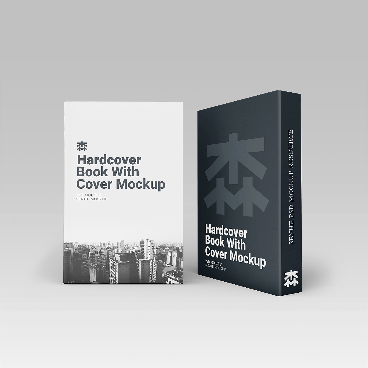 带书盒的精装书籍样机3组插图