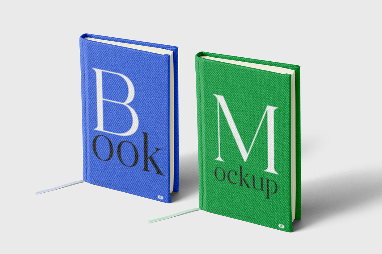 优雅的精装书籍样机插图