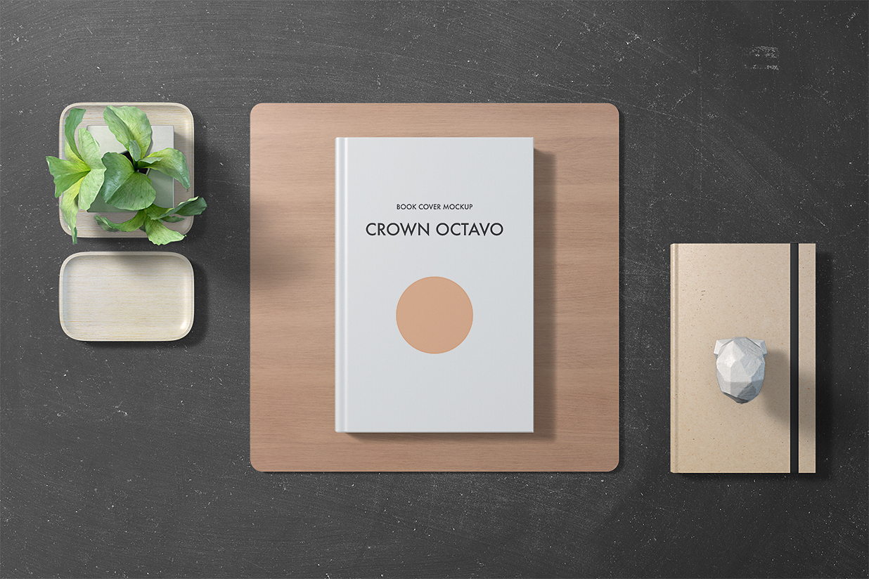 带场景的精装书籍样机4组插图