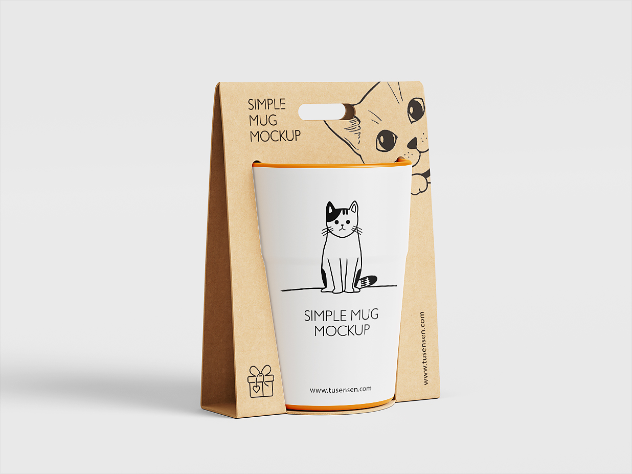 精致的马克杯包装样机5组插图