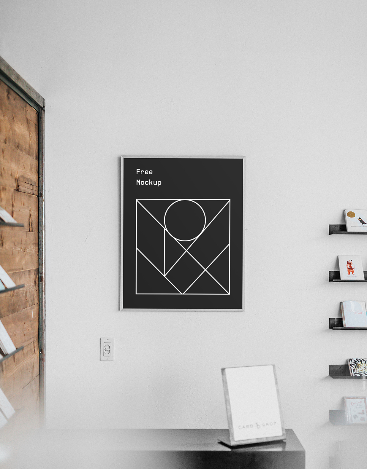 室内带框架装饰画海报样机插图