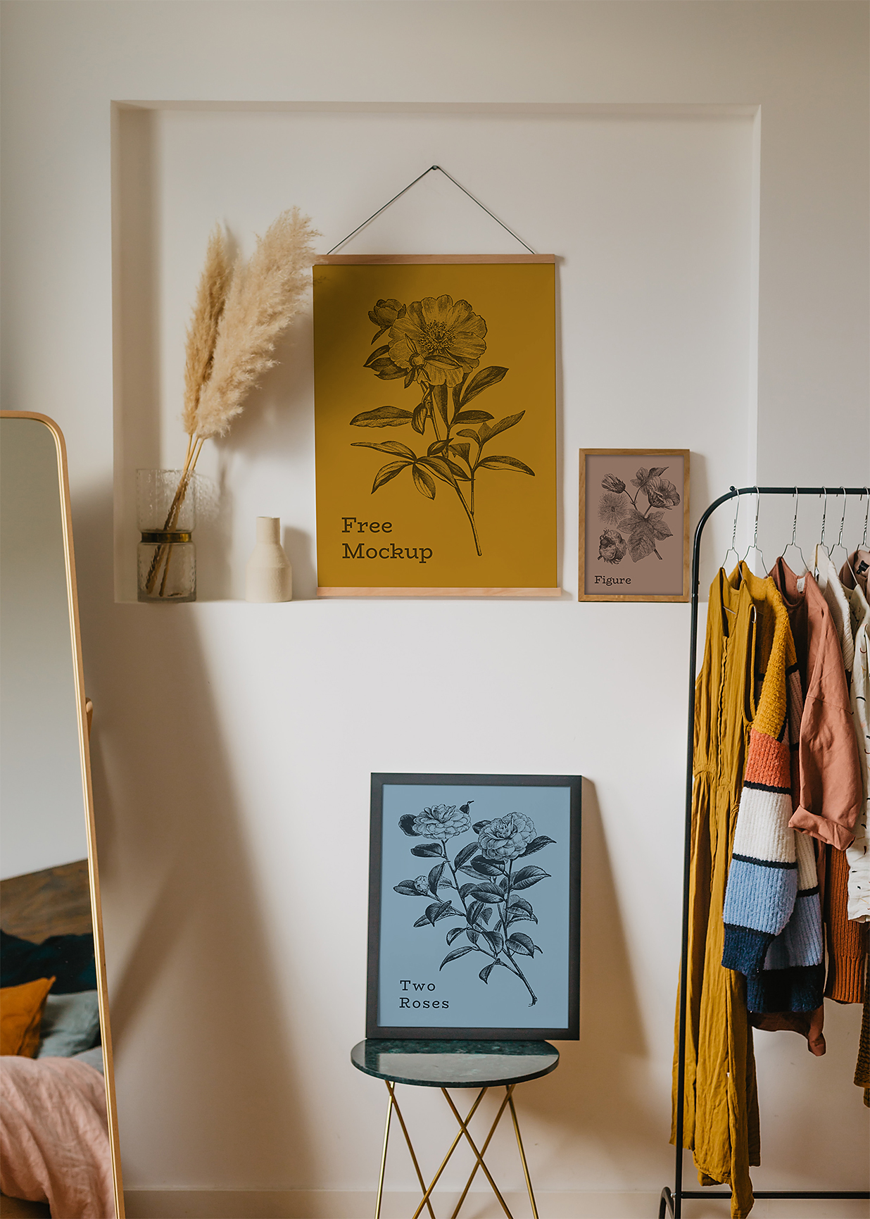 精致带框架装饰画海报样机插图