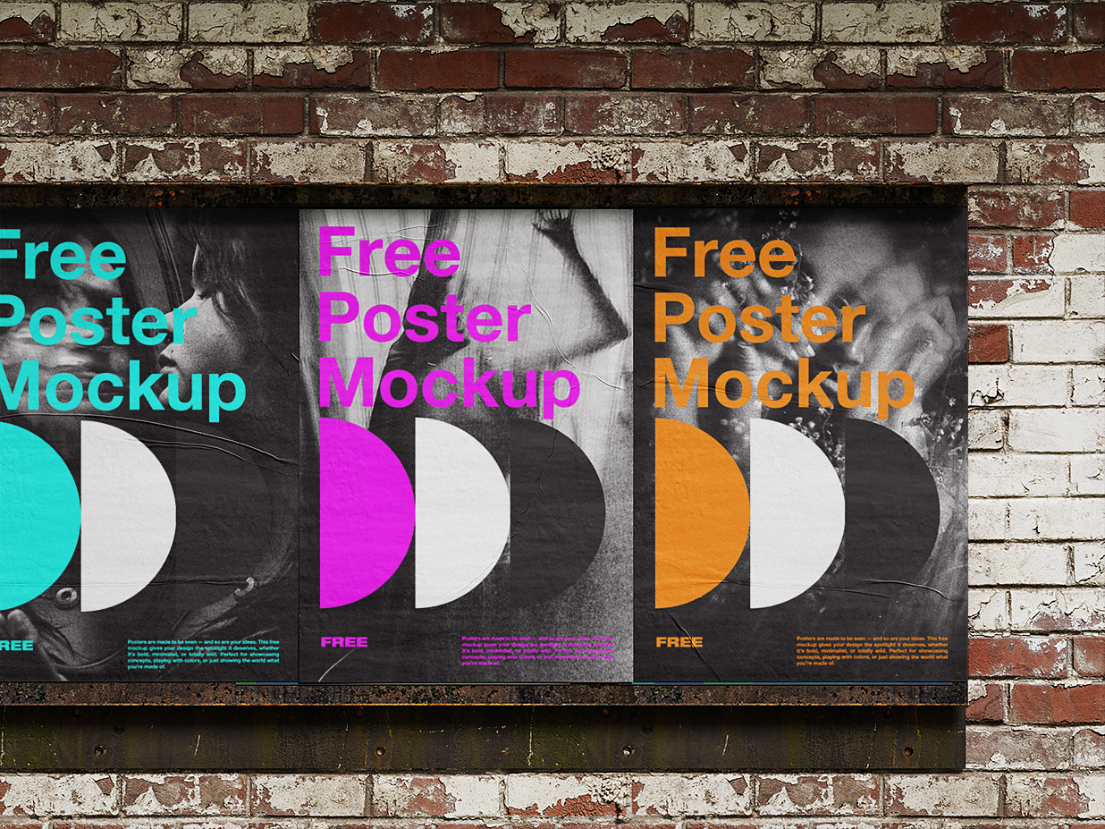 精致海报墙广告牌样机5组插图