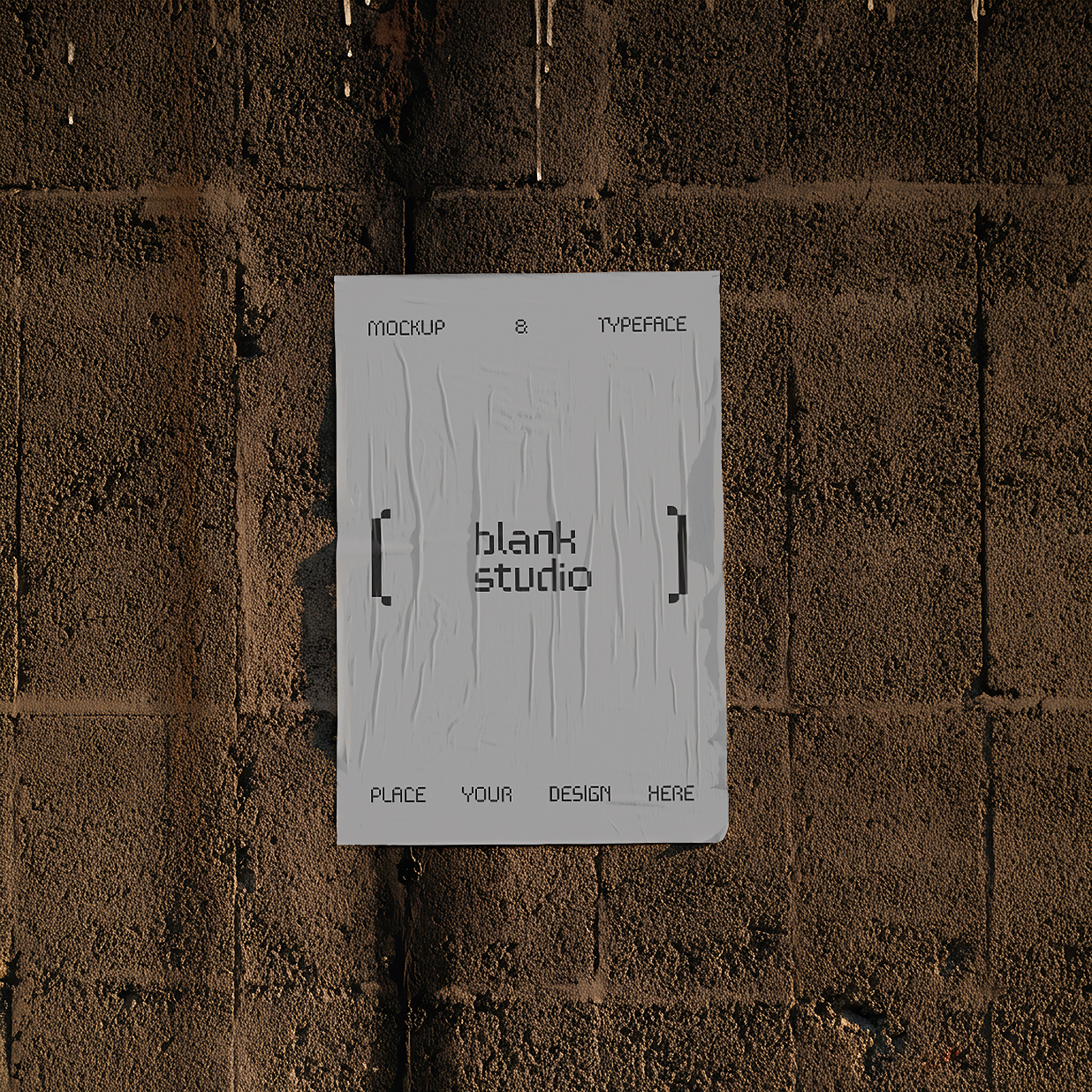 张贴在墙上的海报样机插图