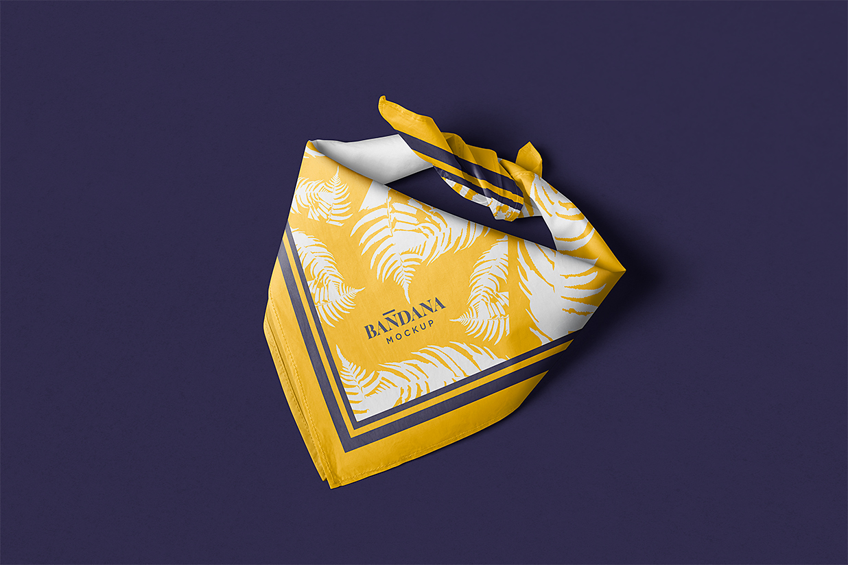 折叠面料头巾方巾丝巾样机插图