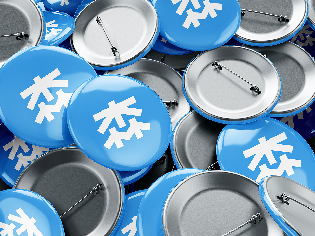 圆形别针徽章胸针样机3组插图