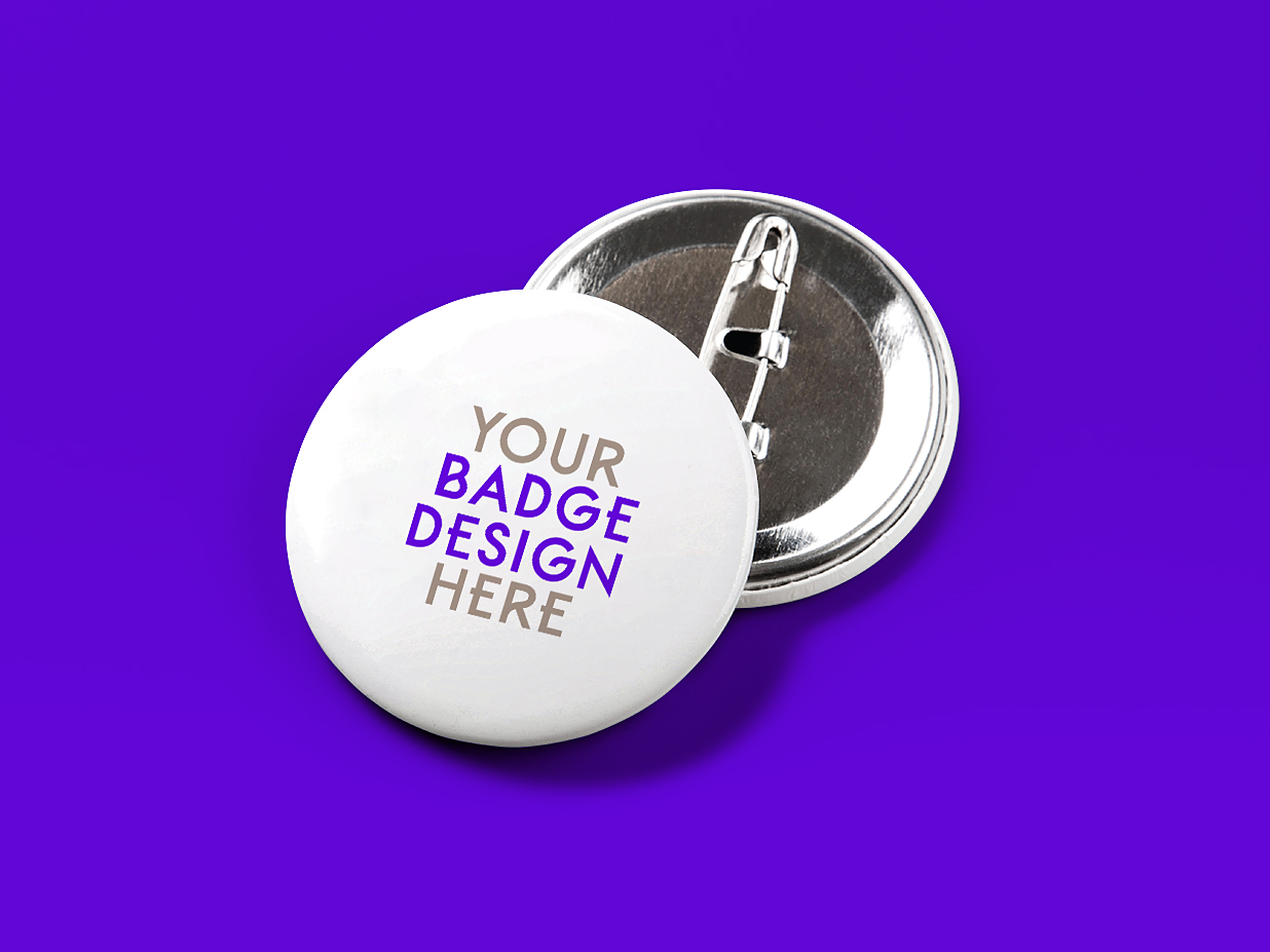 正反面别针徽章胸针样机插图