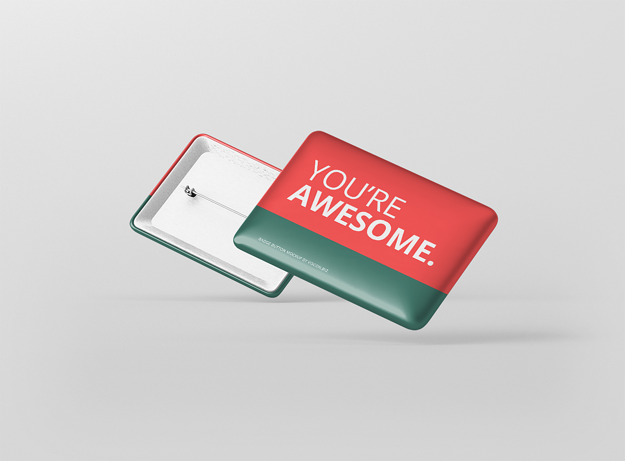 矩形别针徽章胸针样机8组插图