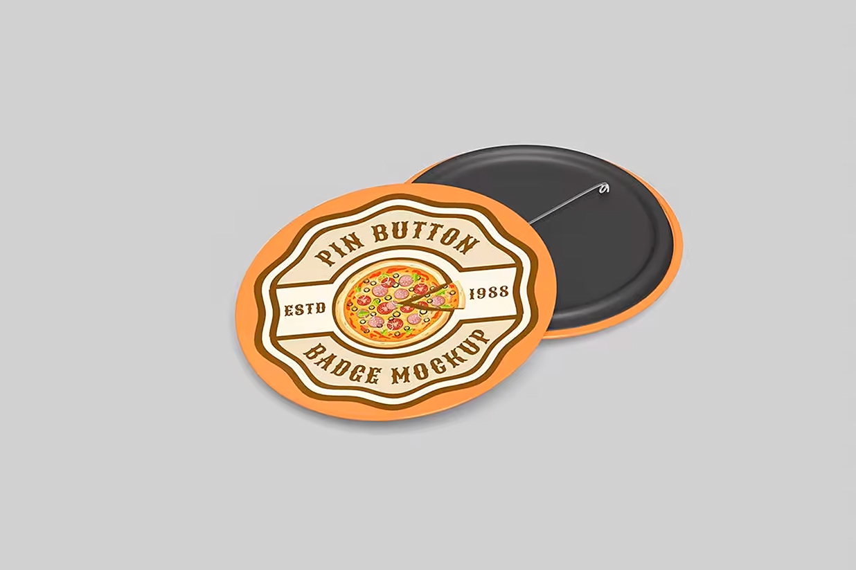 精致别针徽章胸针样机4组插图