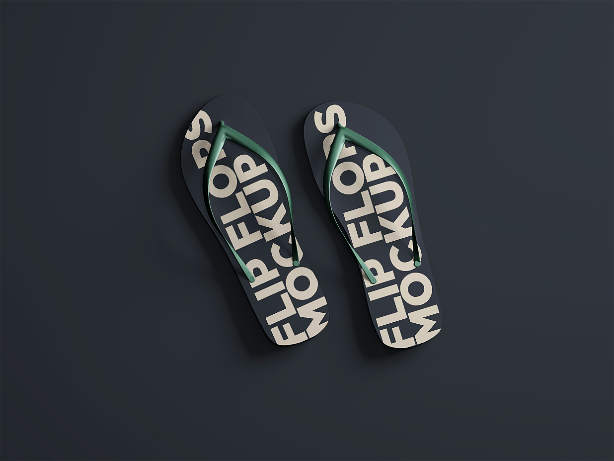 高质感海滩凉鞋人字拖样机插图