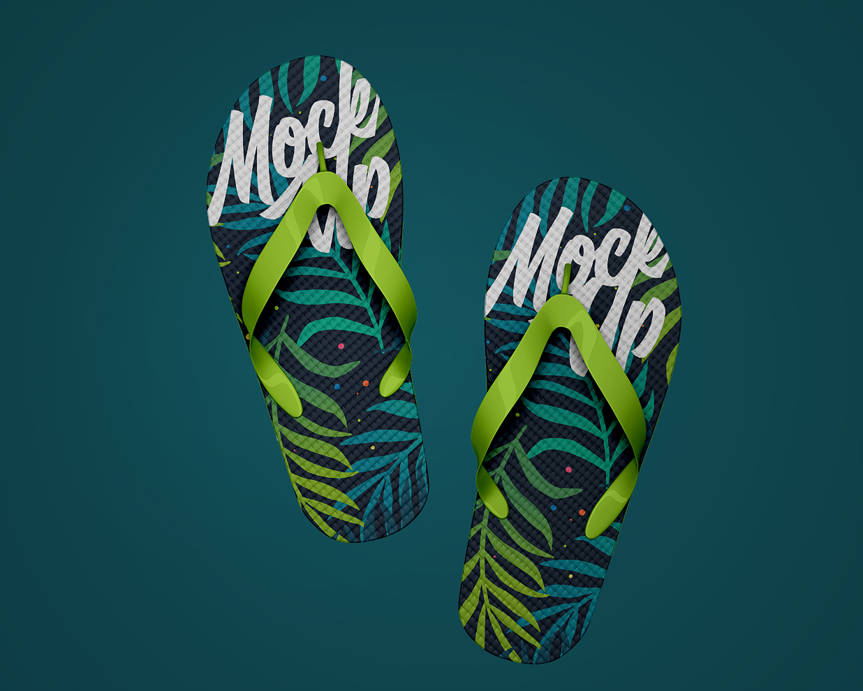 高质感沙滩凉鞋人字拖拖鞋样机插图