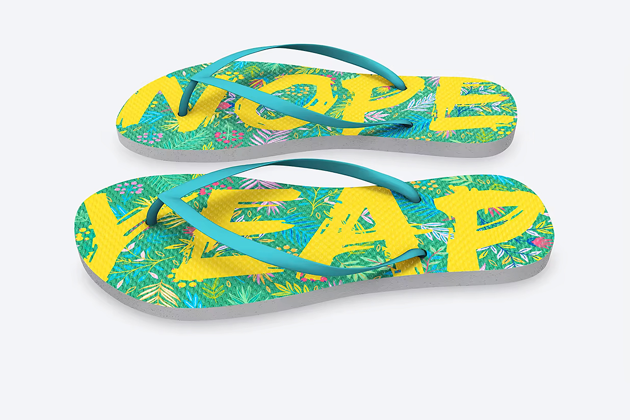 沙滩凉鞋人字拖拖鞋样机插图