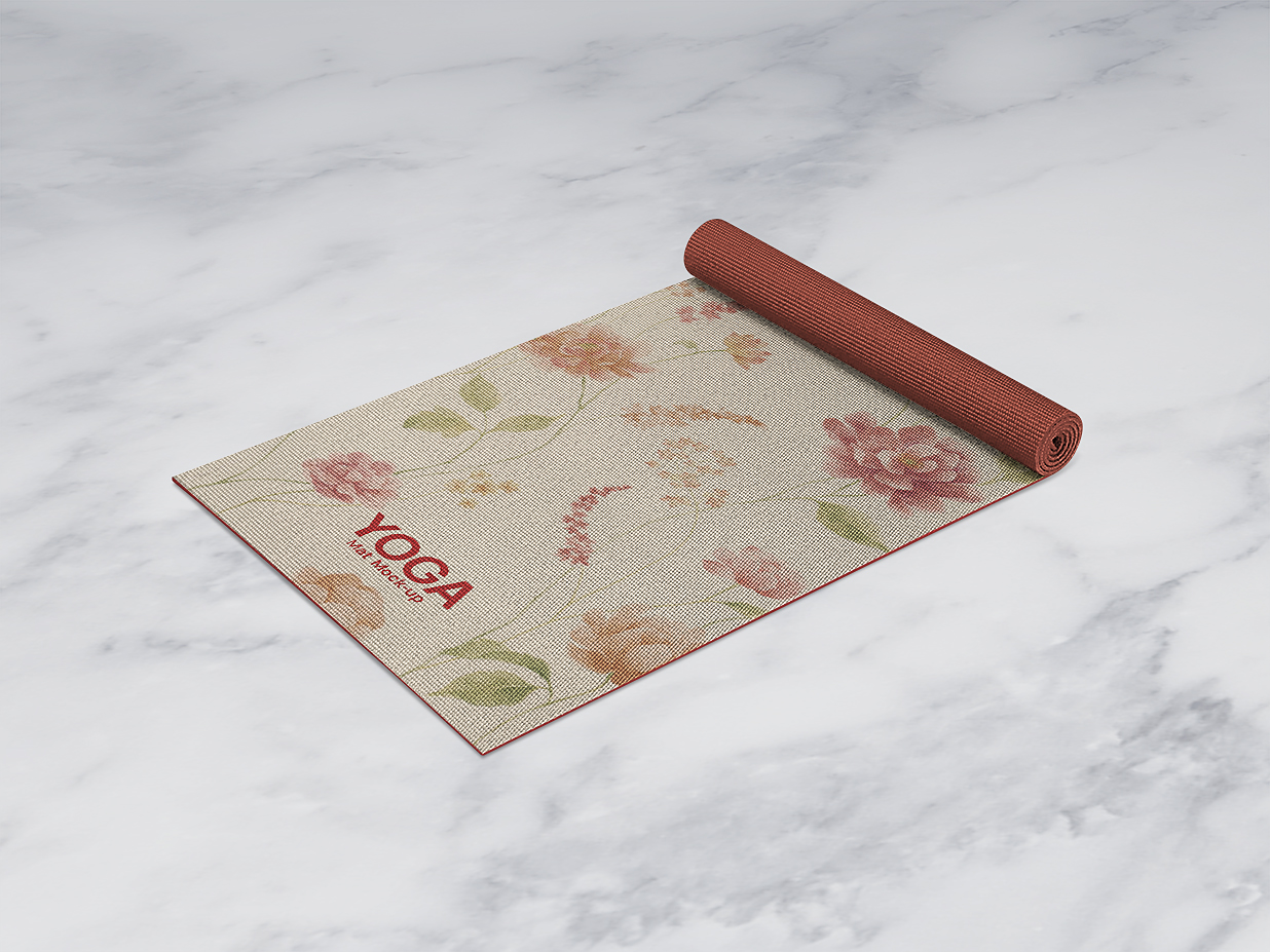 卷起的瑜伽垫样机插图
