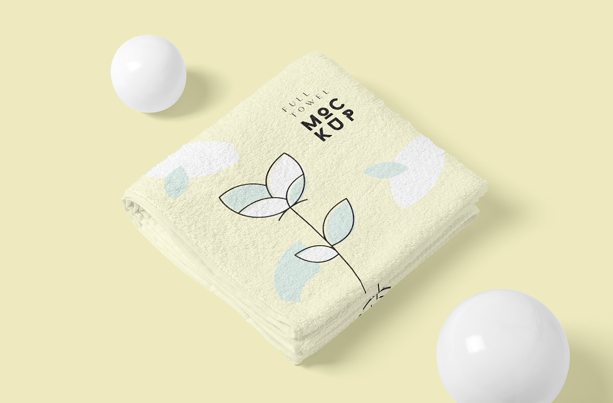 优雅的全棉毛巾洗脸巾样机5组插图