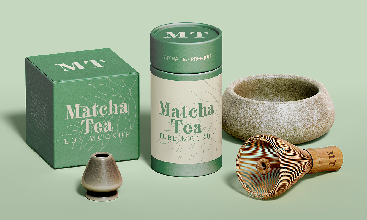 抹茶品牌包装VI样机插图